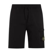 Stone Island Svarta Bermudashorts för Män Black, Herr