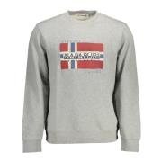 Napapijri Grå Långärmad Sweatshirt med Tryck Gray, Herr