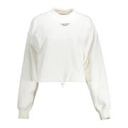 Calvin Klein Vit Sweatshirt med Långärmad Print White, Dam