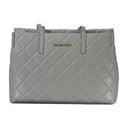 Valentino by Mario Valentino Grå axelväska med laptopfack Gray, Dam