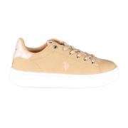 U.s. Polo Assn. Sportiga Beige Snörskor med Logotyptryck Beige, Dam