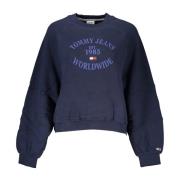 Tommy Hilfiger Blå huva tröja med central ficka Blue, Dam