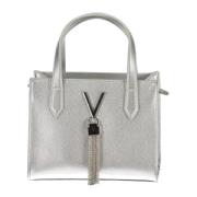 Valentino by Mario Valentino Silver Damhandväska med Justerbar Rem Gra...