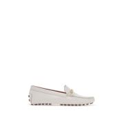 Tod's Vit Lime Körloafer med Låg Klack White, Dam