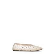 Khaite Strass Ballet Flats Naturlig Rund Tå Beige, Dam