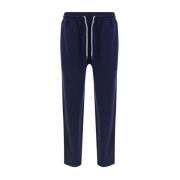 Brunello Cucinelli Sweatpants med elastisk midjeband i joggerstil Blue...