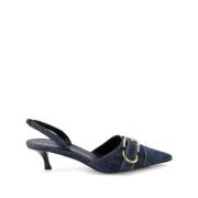 Givenchy Blå Slingback Kitten Heel Skor Blue, Dam