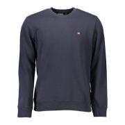 Napapijri Blå Långärmad Broderad Logosweatshirt Blue, Herr