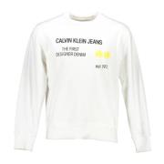 Calvin Klein Vit Sweatshirt med Tryck och Långa ärmar White, Herr