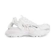 Versace Vit Mesh Läder Rep Sneakers White, Dam