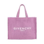 Givenchy Monogram Geometrisk Raffia Axelväska Purple, Dam