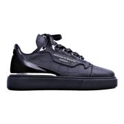 Benjamin Berner Svarta Läder Sneakers Black, Herr