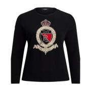 Ralph Lauren Rundhalsstickat Black, Dam