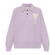 Ami Paris Polo sweater Purple, Dam