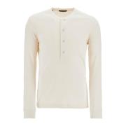 Tom Ford Elegant Ivory Henley T-shirt Beige, Herr