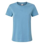 Pinko Love Birds Broderad Blå T-shirt Blue, Dam