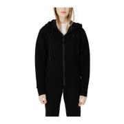 Guess Vår/Sommar Viskosblandning Hoodie Tröja Black, Dam