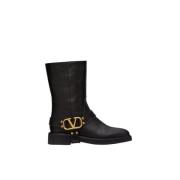 Valentino Garavani VLogo Signature Läder Ankelboots Black, Dam