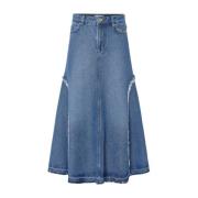 Ganni Tung Denimkjol Blue, Dam