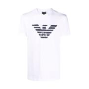 Emporio Armani Eagle Logo Bomull T-shirt White, Herr