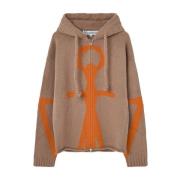 JW Anderson Beige Logo Front Sweater Beige, Herr