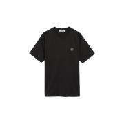 Stone Island Logo Bomull T-shirt Black, Herr