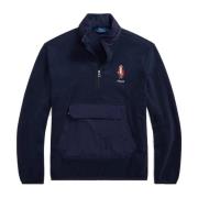 Polo Ralph Lauren Hybrid Fleece Hoodie med Polo Bear Blue, Herr