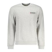 Napapijri Grå Långärmad Sweatshirt med Tryck Gray, Herr