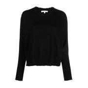 Patrizia Pepe Mysig Stickad Crew-Neck Sweater Black, Dam