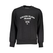 Calvin Klein Slimmat Långärmad Fleece Sweatshirt Black, Herr