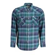 Wrangler Grön Rutig Flanell Western Skjorta Green, Herr