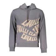 Cavalli Class Grå Hoodie Långärmad Tryck Gray, Herr