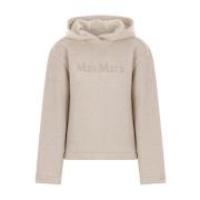 Max Mara Beige huvtröja med logobrodyr Beige, Dam