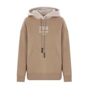 Max Mara Brun Hoodie med Logotyptryck Brown, Dam