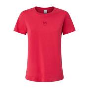 Pinko Hallon Röd Crew Neck T-shirt Red, Dam