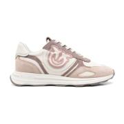 Pinko Beige Sneakers med Logo Patch Beige, Dam