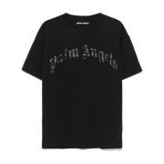 Palm Angels Svart Crew Neck T-shirts och Polos Black, Herr