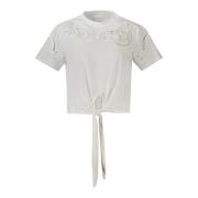 Guess Kortärmad Broderad T-shirt Vit White, Dam