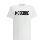 Moschino Bomull Logo Print T-shirt White, Herr