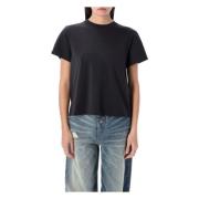 MM6 Maison Margiela Svart Panel T-shirt med Unik Design Black, Dam