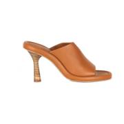 Paloma Barceló Lädersandal med Hög Klack Brown, Dam