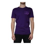 Dolce & Gabbana Lila Bomull Crew Neck T-shirt Purple, Herr