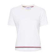 Thom Browne Vita T-shirts och Polos med RWB Stripe White, Dam