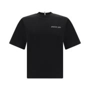 Moncler Monogram Bomull T-shirt med Crew Neck Black, Herr