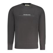 Calvin Klein Svart Sweatshirt med Logotyp Black, Herr