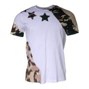 Dolce & Gabbana Camouflage Stars Crew Neck T-shirt White, Herr