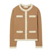 Tory Burch Kameltröja Cardigan Aw24 Brown, Dam