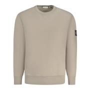 Calvin Klein Beige Sweatshirt med Långa ärmar och Kontrastdetaljer Bei...