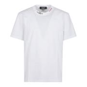 Dsquared2 Vit T-shirt för män Stilren White, Herr