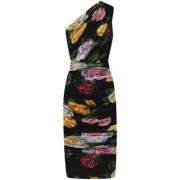 Dolce & Gabbana Elegant Nero E Rosa Klänning Multicolor, Dam